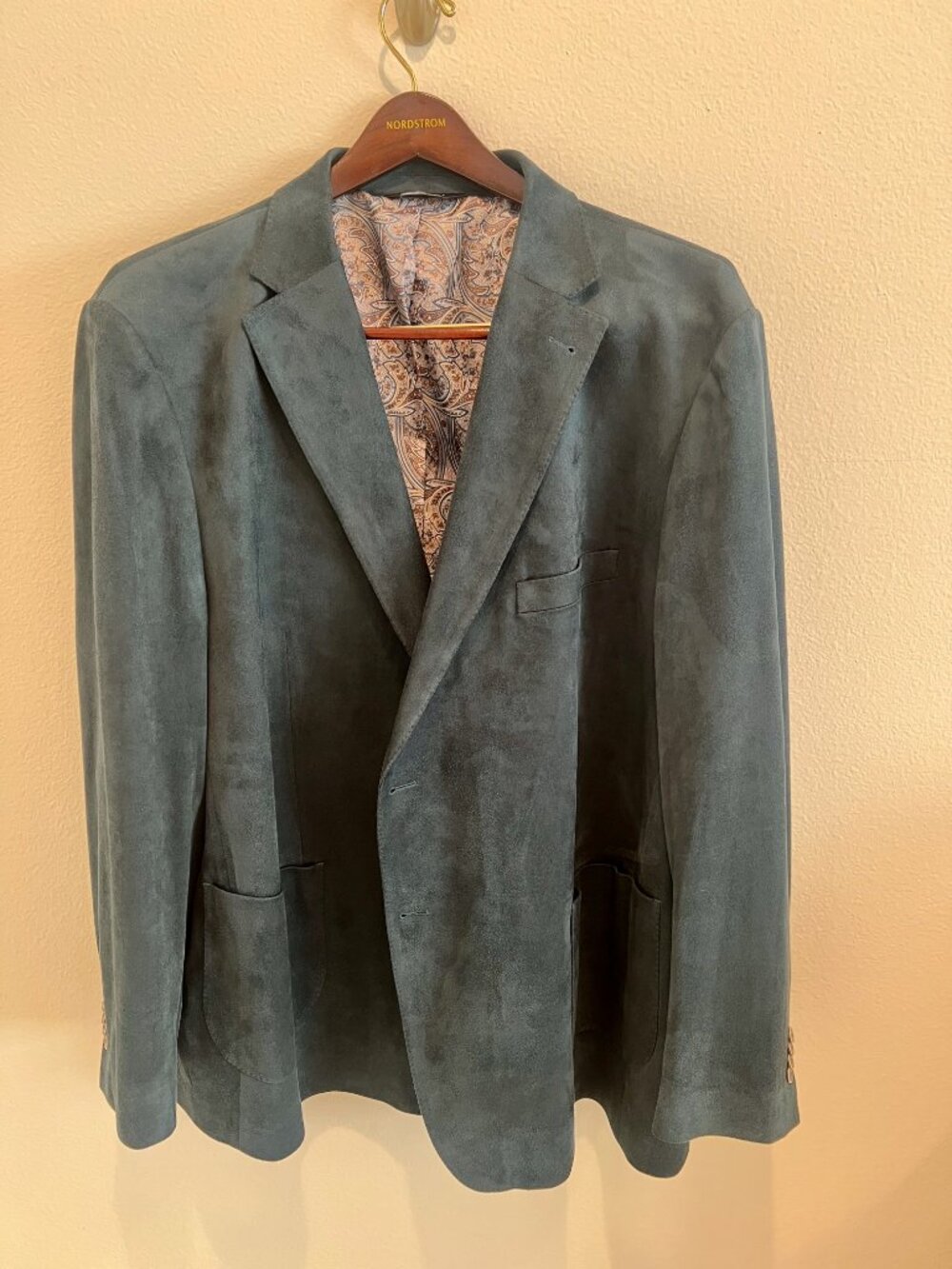 Paul Fredrick 52L Dark Green Faux Suede Sport Coat Blazer